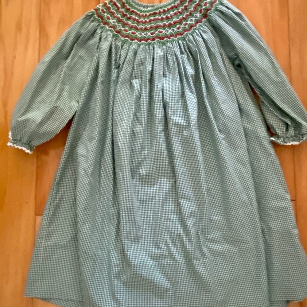 Perfect for Christmas or year round smocked dress